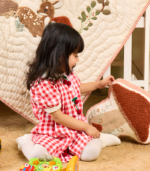 Floral Bird Print Crib Bedding Set with Bolsters