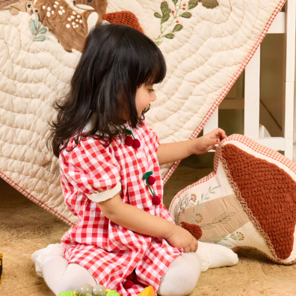 Floral Bird Print Crib Bedding Set with Bolsters
