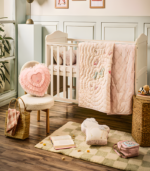 Floral Bird Print Crib Bedding Set with Bolsters - Image 3