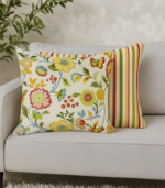 Floral Striped Decorative Cushion Cover - Image 2