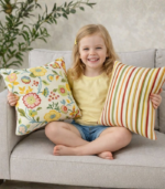 Floral Striped Decorative Cushion Cover